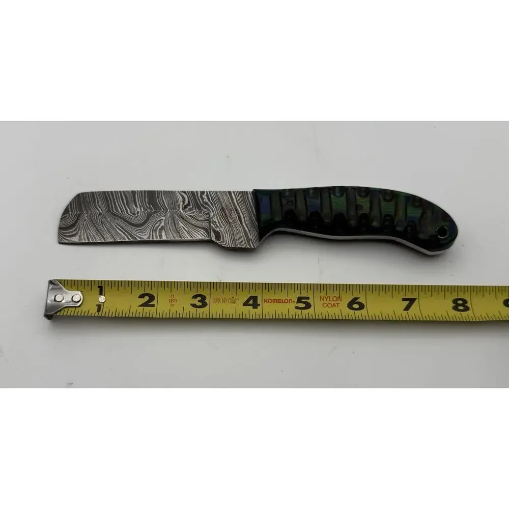 Handmade Damascus Steel Fixed Blade Knife w/ Leather Sheath – Pakistan Made NEW